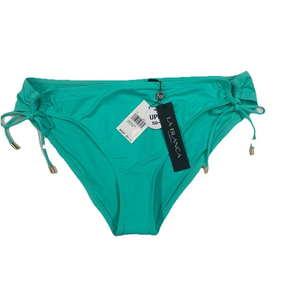 La Blanca Women's Size 16 Seafoam Island Goddess Side Tie Hipster Bikini Swim